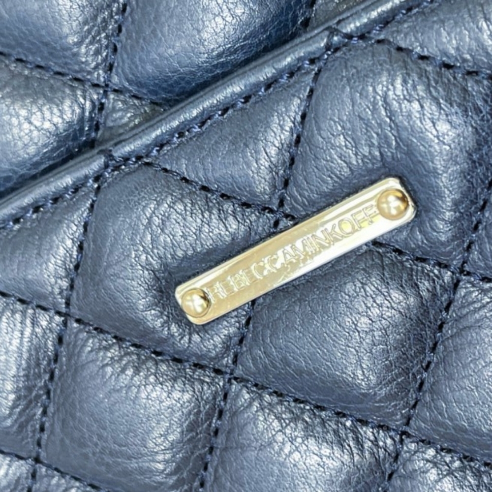 Rebecca Minkoff Quilted Crossbody - Studs And Navy Blue - Picture 12 of 14